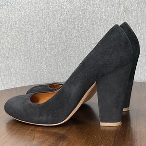 1937 Footwear Heel Shoes Women's 6.5 Black‎ Suede Leather Comfort Career Italy